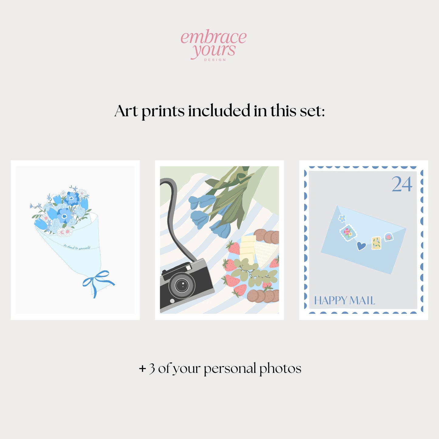 Garden of Bliss Set - 6 Prints - Serene Blues