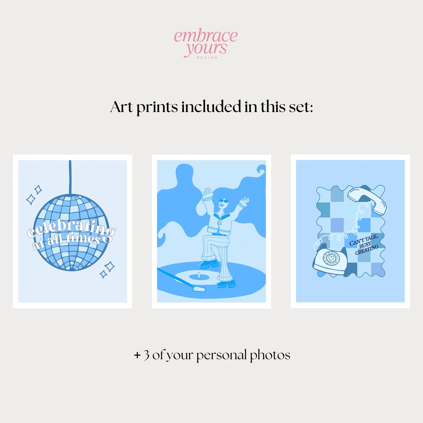 Daily Disco Set - 6 Prints - Serene Blues