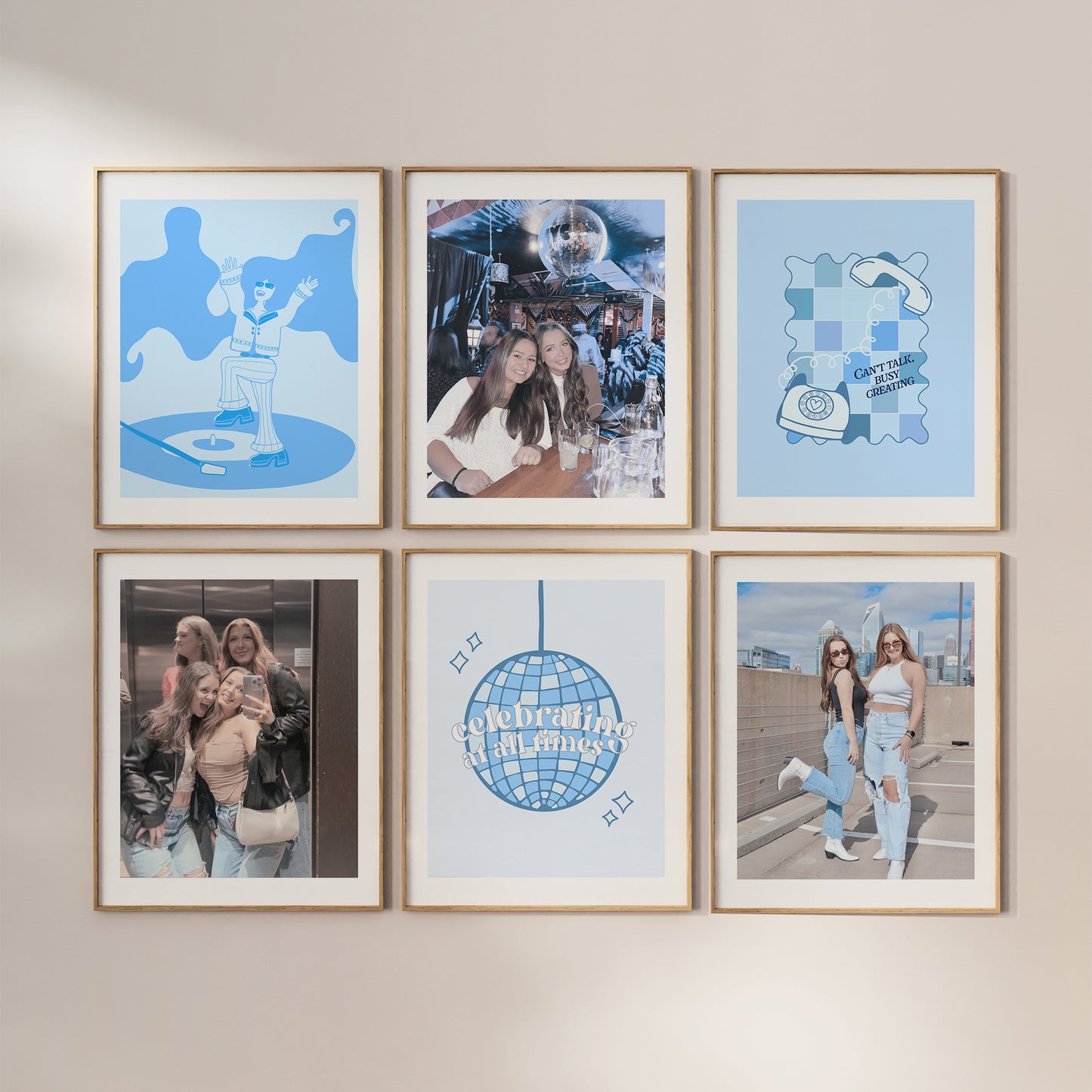 Daily Disco Set - 6 Prints - Serene Blues